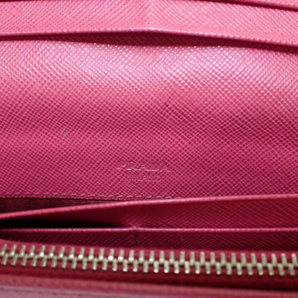 Pink Ribbon Saffiano Long Wallet