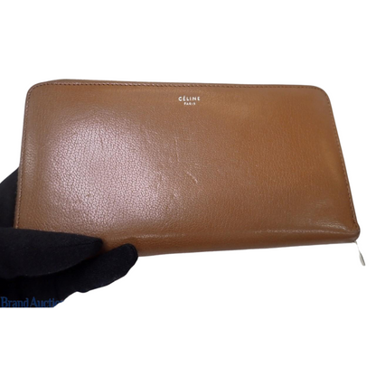 Brown Leather Long Wallet