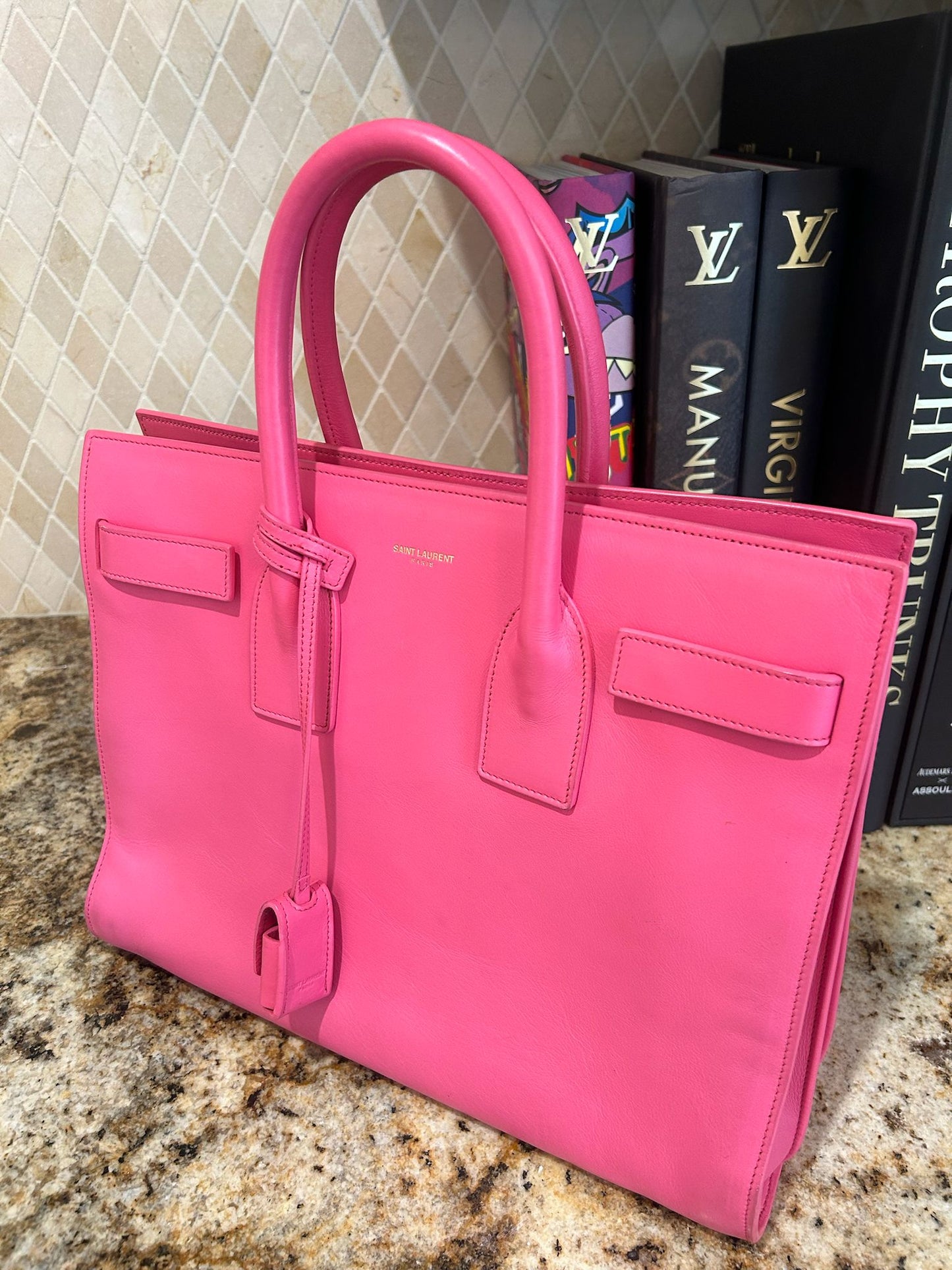 YSL 2 Way Pink Shoulder Bag