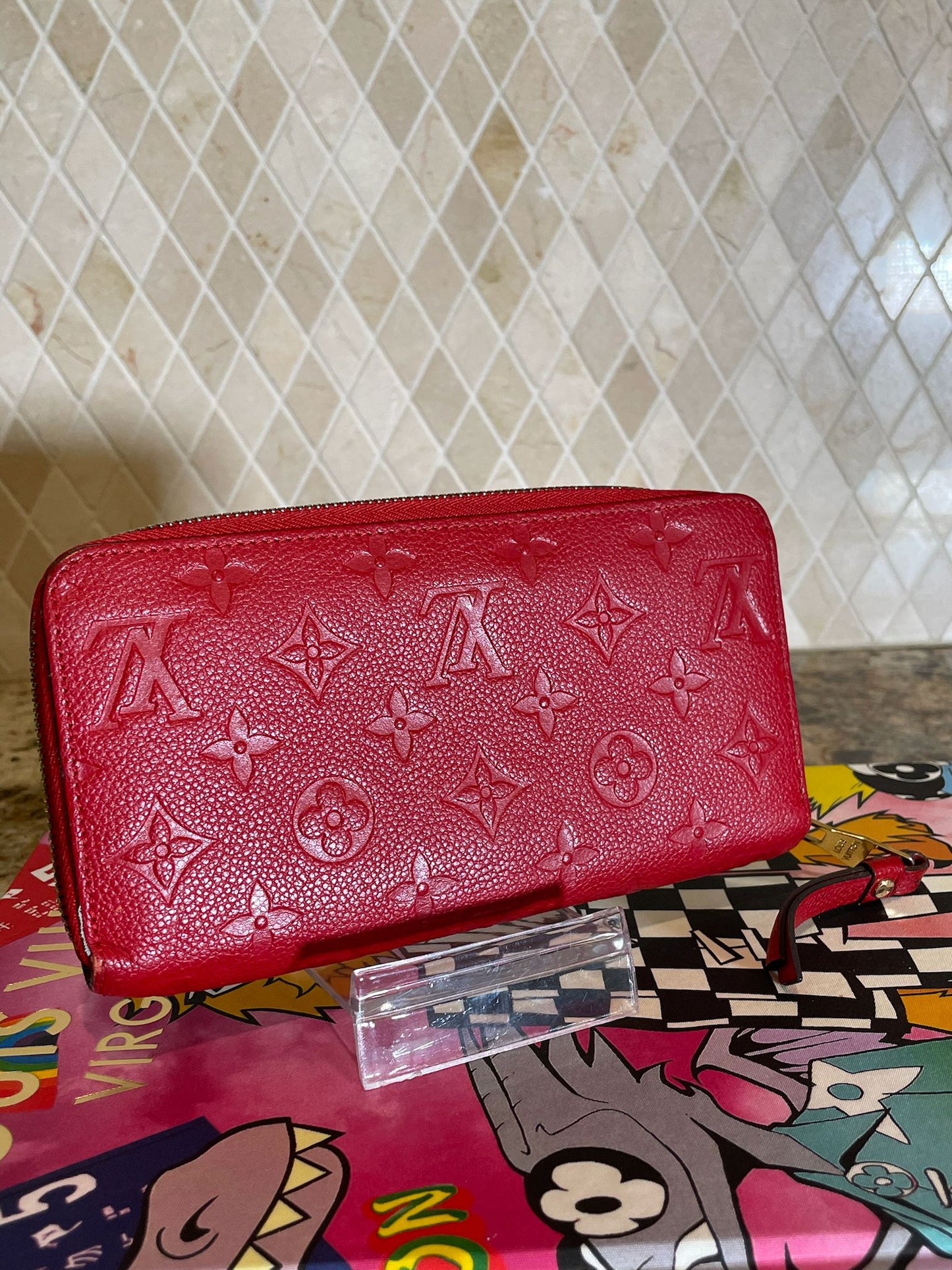 Louis Vuitton Red Empriente Zippy Wallet