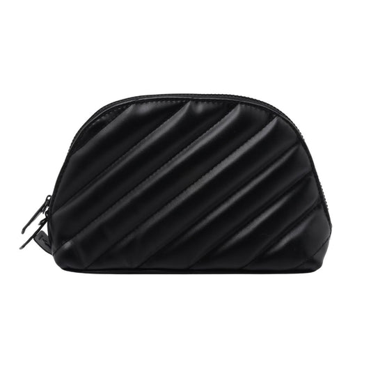 Black Leather Cosmetic Pouch