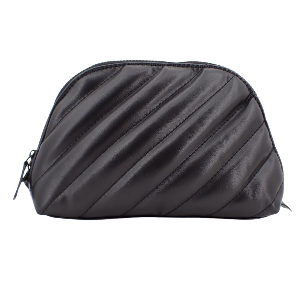 Black Leather Cosmetic Pouch