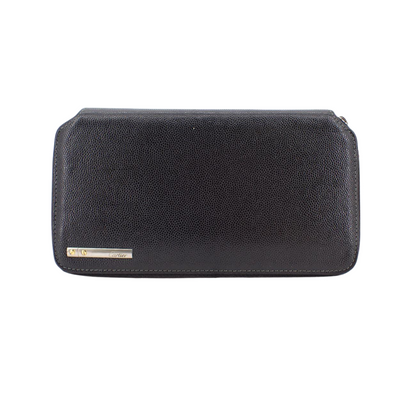 Black Leather Long Wallet