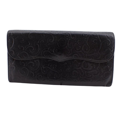 Black Leather Long Wallet