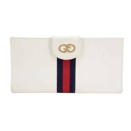 White Shelly Line Long Wallet