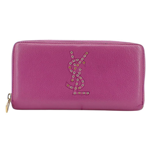 Pink Leather Zippy Wallet