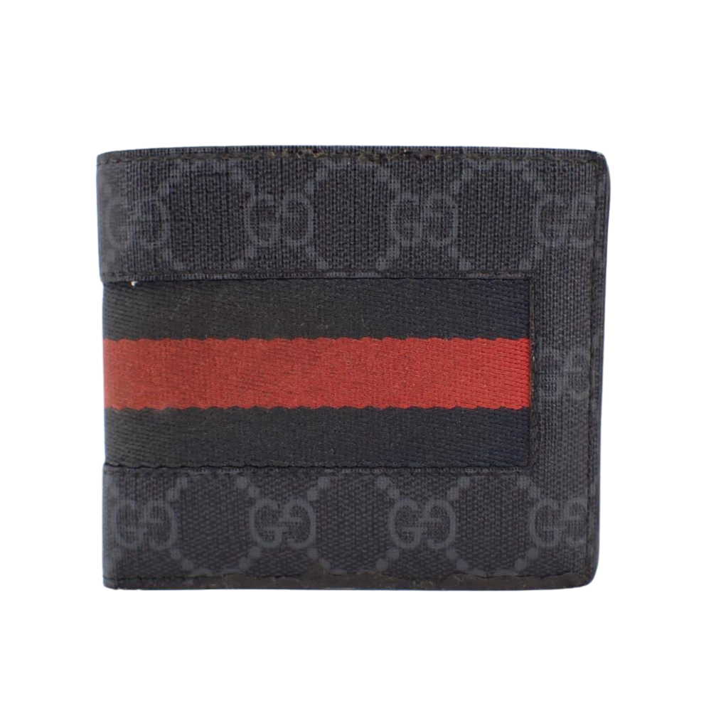 Black GG Supreme Bi-Fold Wallet