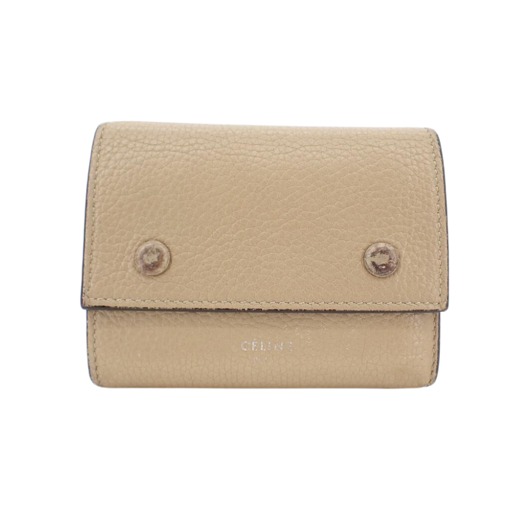 Beige Tri-Fold Wallet