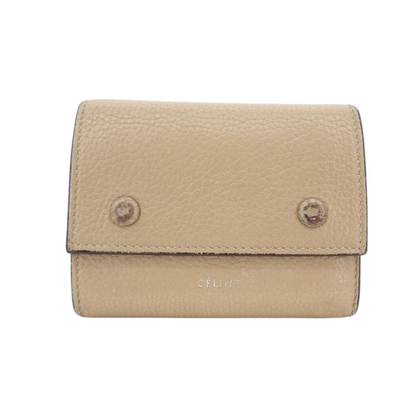 Beige Tri-Fold Wallet