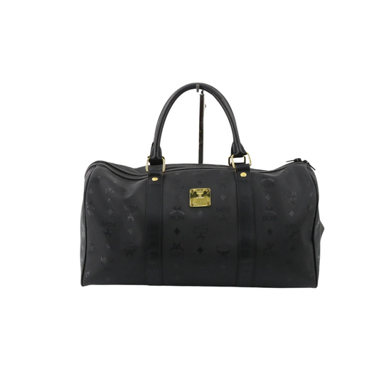 Black Visetos Boston Bag