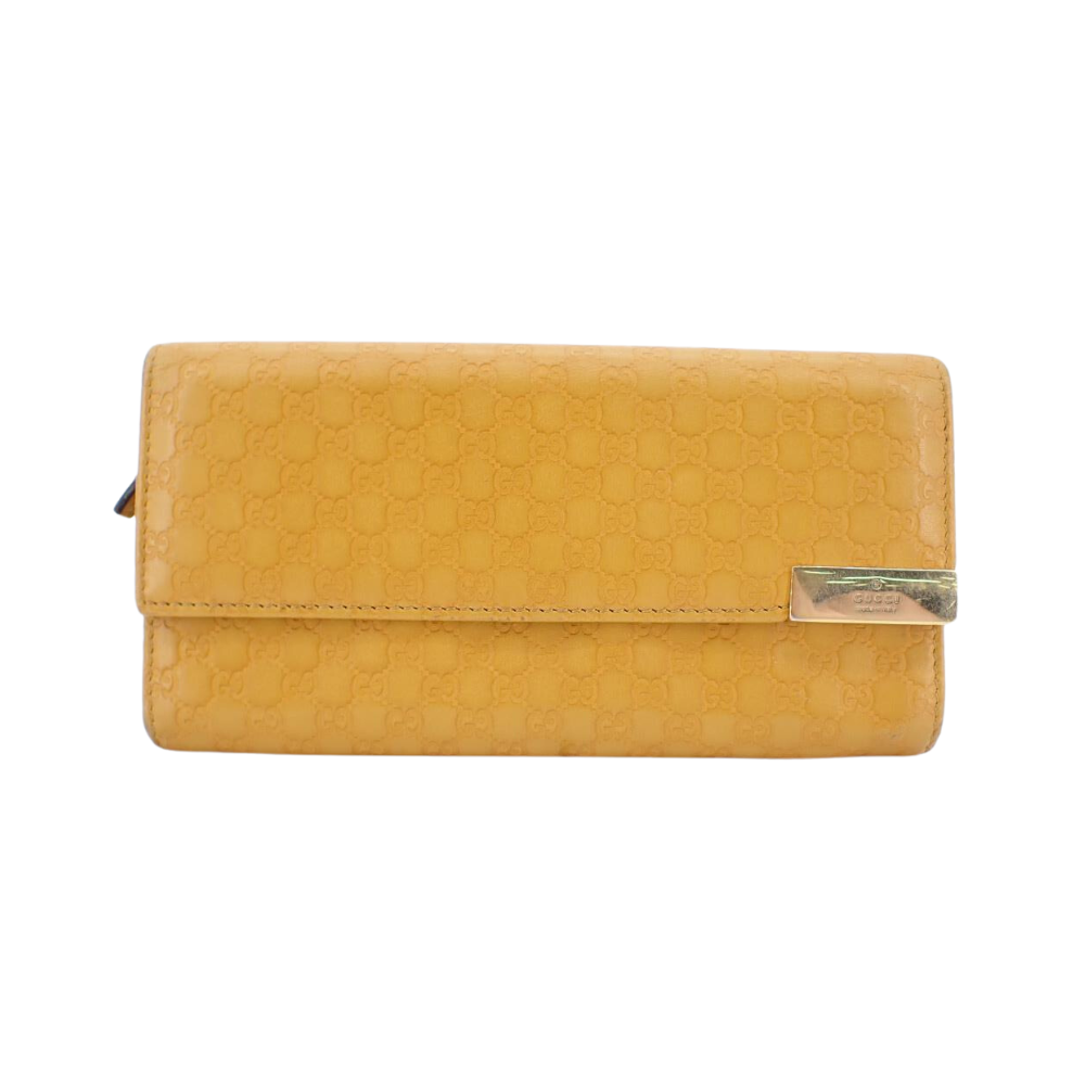 Yellow GG Canvas Long Wallet