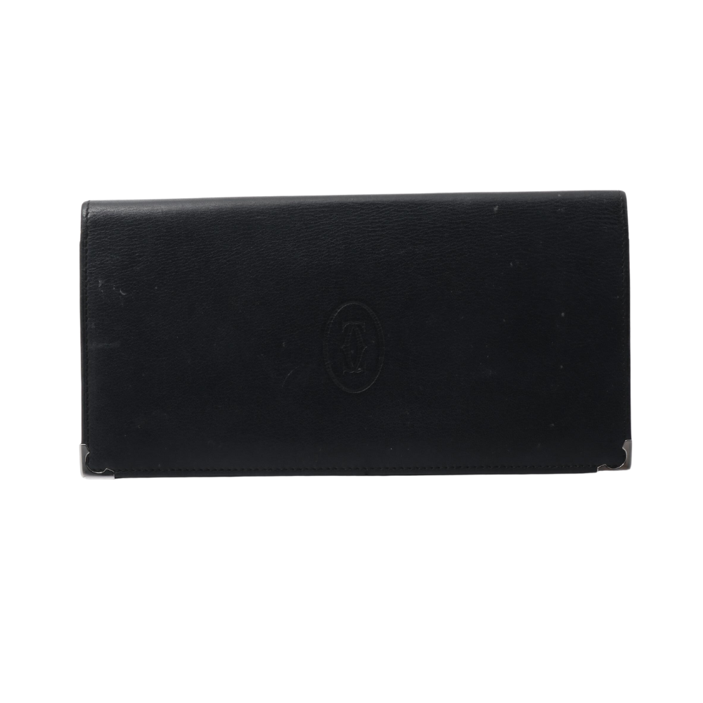 Black Leather Long Wallet