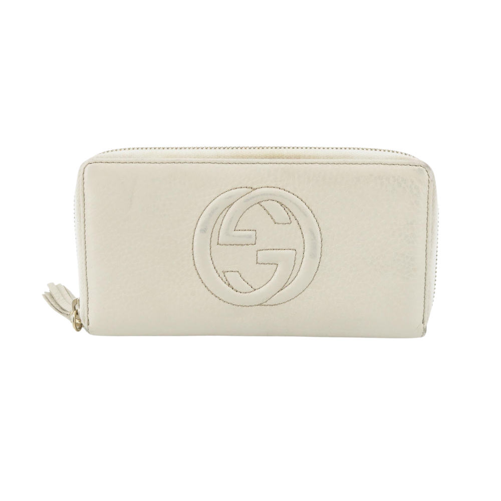 White Soho Zippy Long Wallet