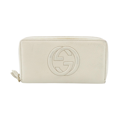 White Soho Zippy Long Wallet