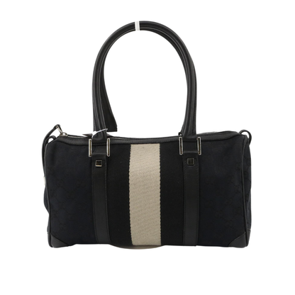 Black GG Canvas Boston Bag