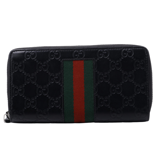 Black Sima Zippy Long Wallet