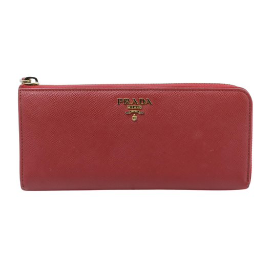 Pink Saffiano Long Wallet