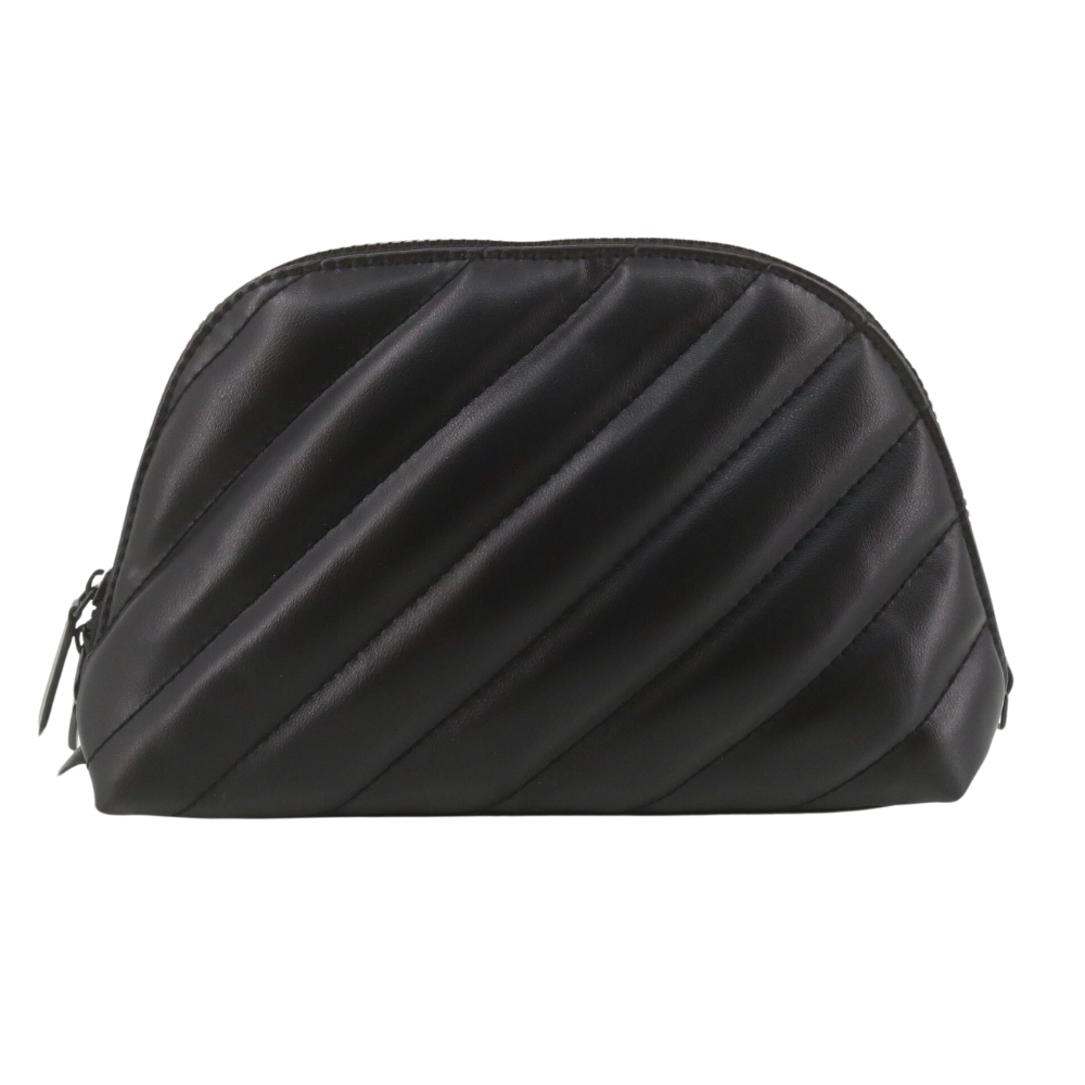 Black Leather Cosmetic Pouch