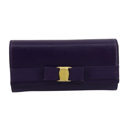 Purple Vara Ribbon Long Wallet