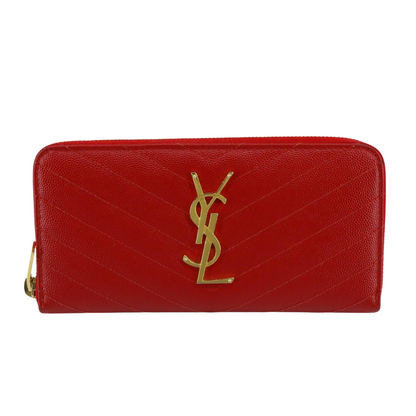 Red Caviar Skin Cassandra Zippy Wallet