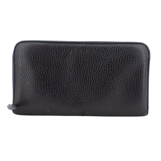 Black Leather Long Wallet