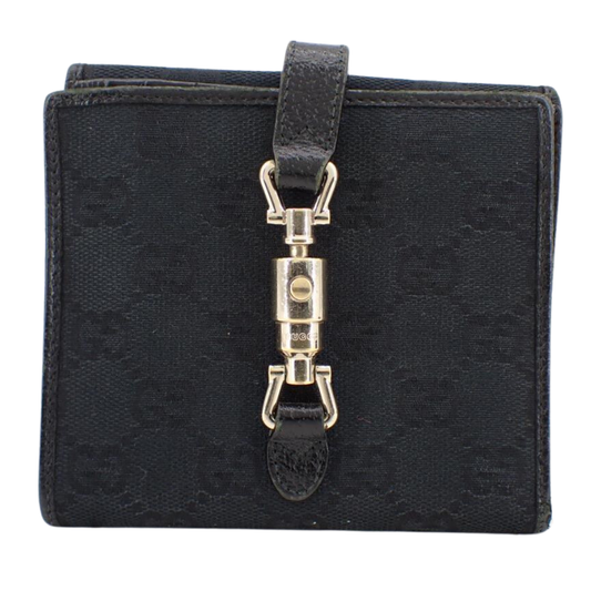 Black GG Canvas Jackie Bi-fold Wallet