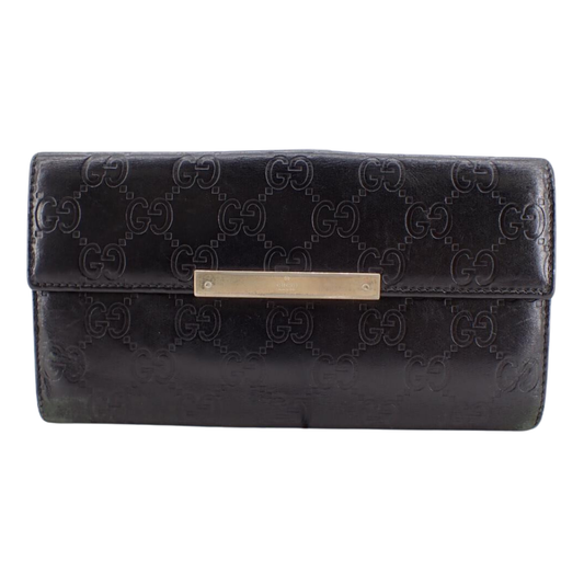 Black Sima Bi-fold Long Wallet