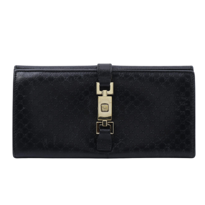 Black Micro GG Jackie Long Wallet