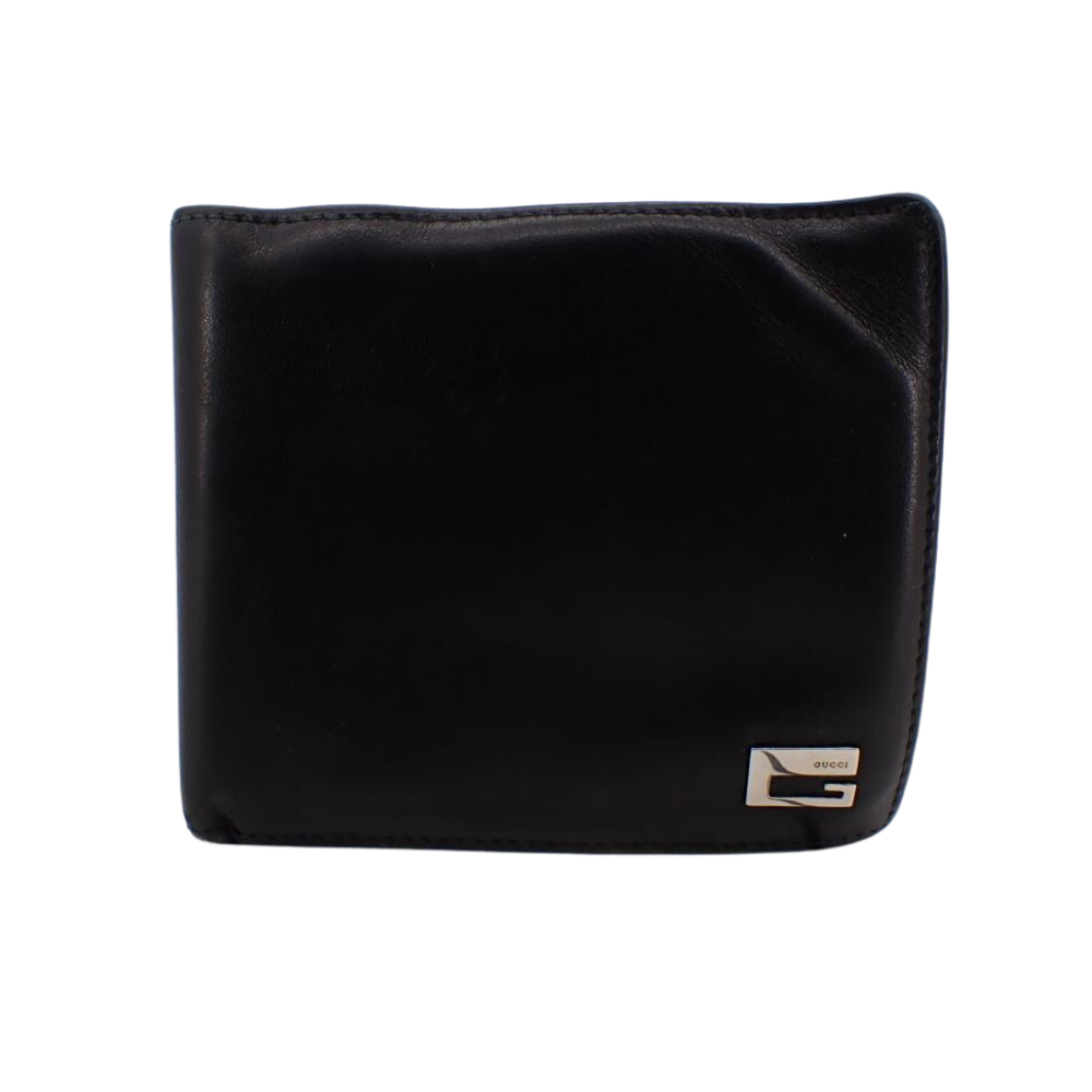 Black Leather Bi-fold Wallet