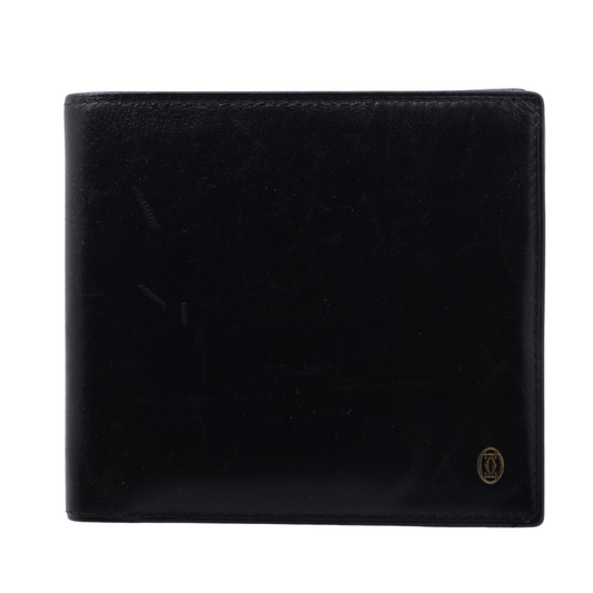 Black Leather Bi-fold Wallet