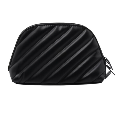 Black Leather Cosmetic Pouch