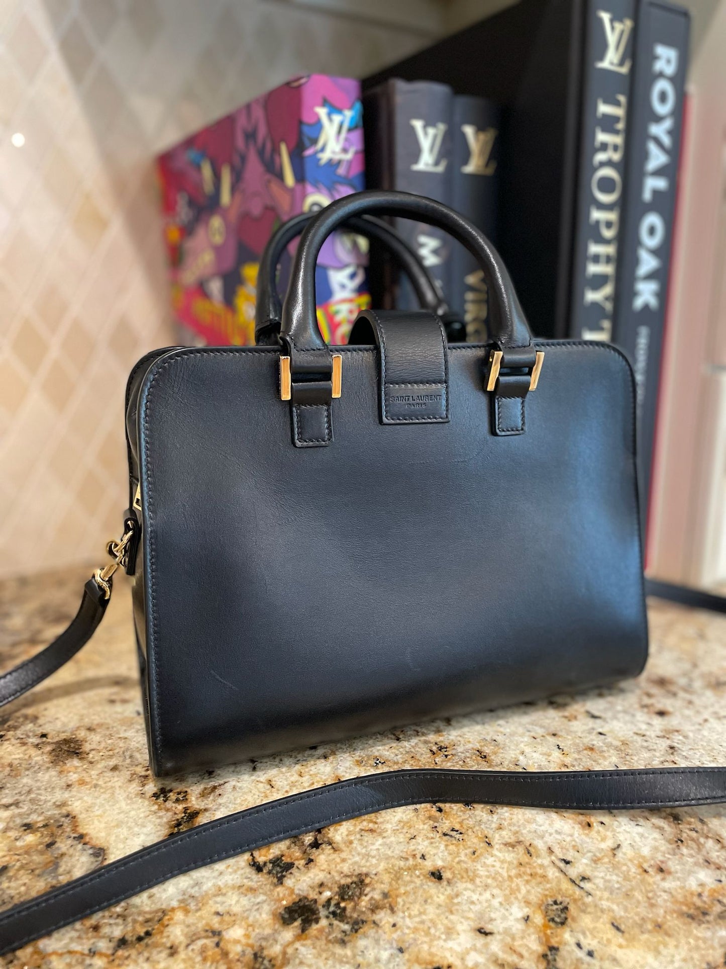 YSL Black 2 Way Shoulder Bag