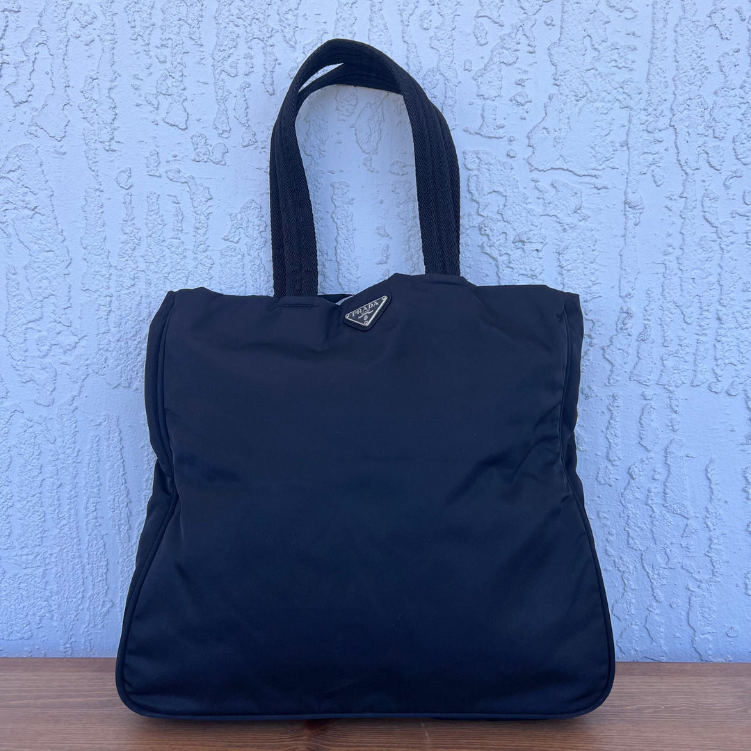 Vintage Prada Tessuto Black Nylon Tote Bag -  New Zealand