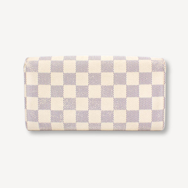 LOUIS VUITTON Damier Azur Sarah Wallet White