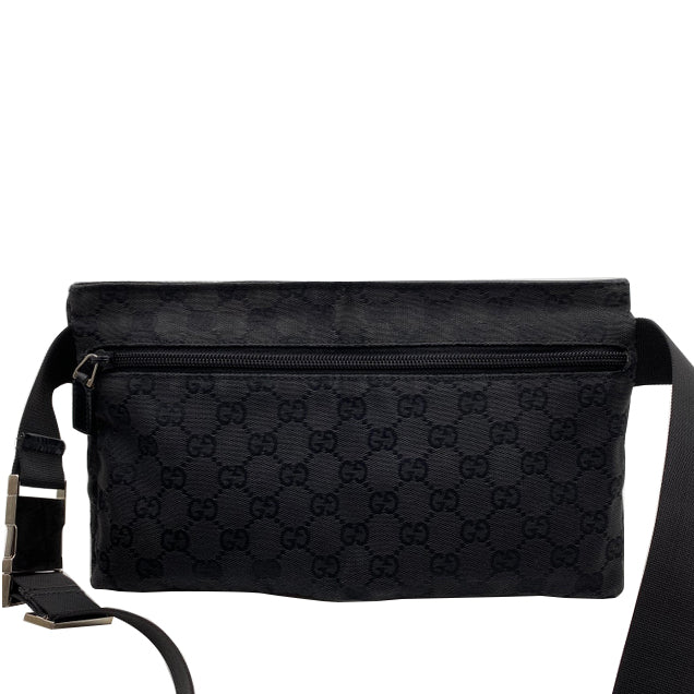 Black GG Canvas Waist Bag