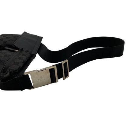 Black GG Canvas Waist Bag