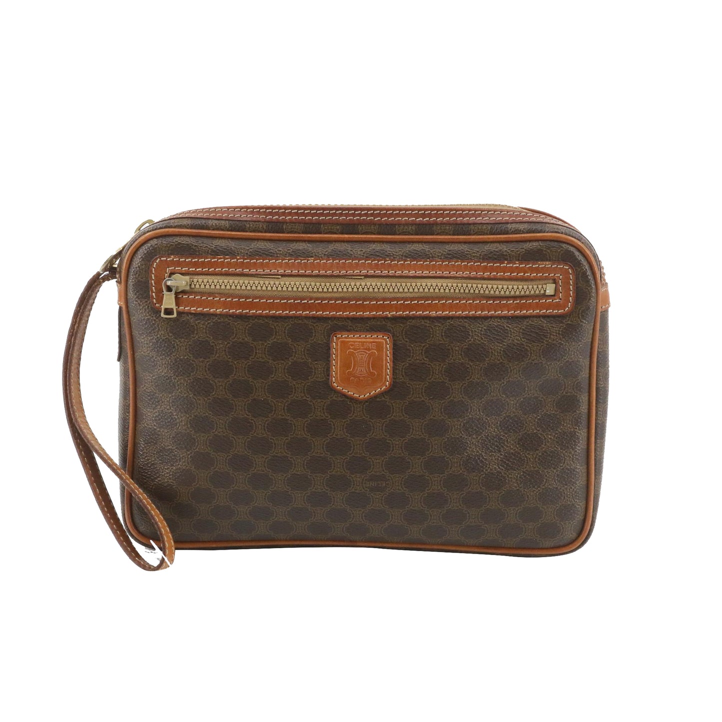 Brown Macadam Clutch Bag