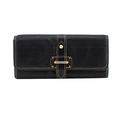 Leather Black Long Wallet