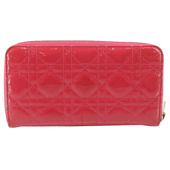 Pink Leather Zippy Long Wallet