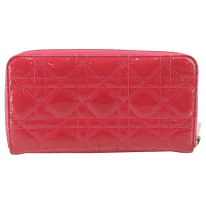 Pink Leather Zippy Long Wallet