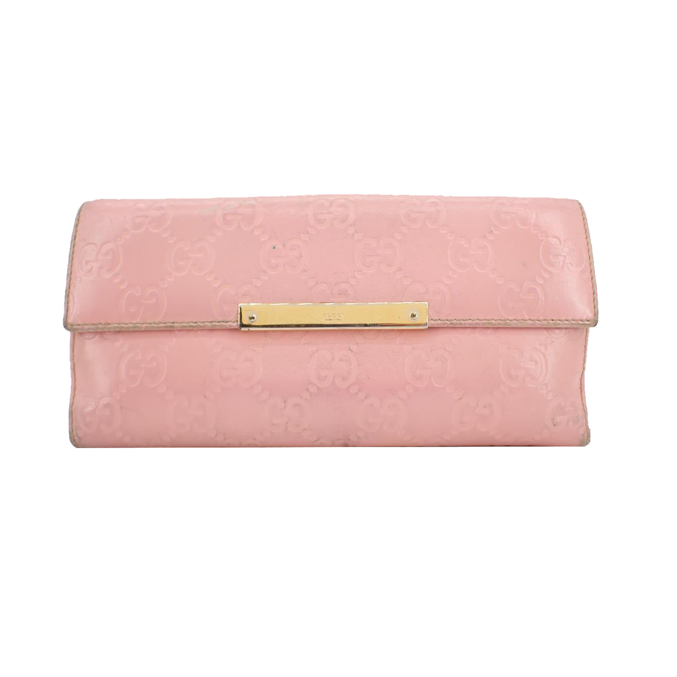 Pink Leather Long Wallet