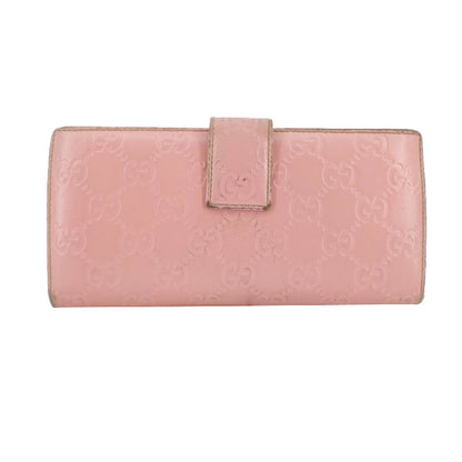 Pink Leather Long Wallet