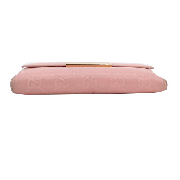 Pink Leather Long Wallet