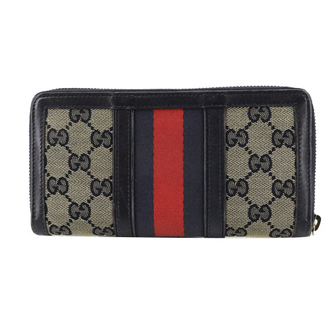 Black GG Canvas Zippy Wallet