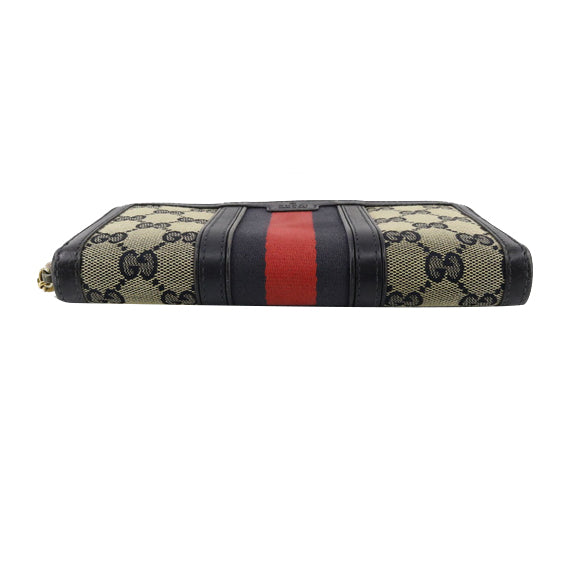 Black GG Canvas Zippy Wallet