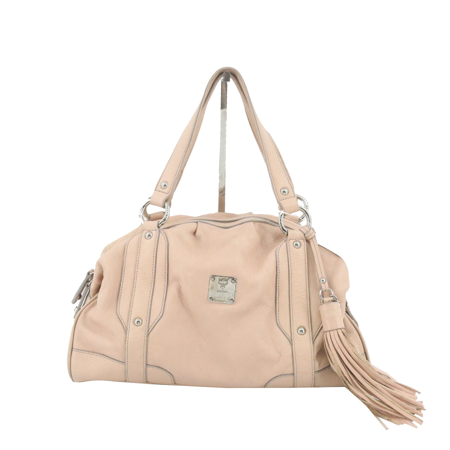 Beige Leather Tote Bag