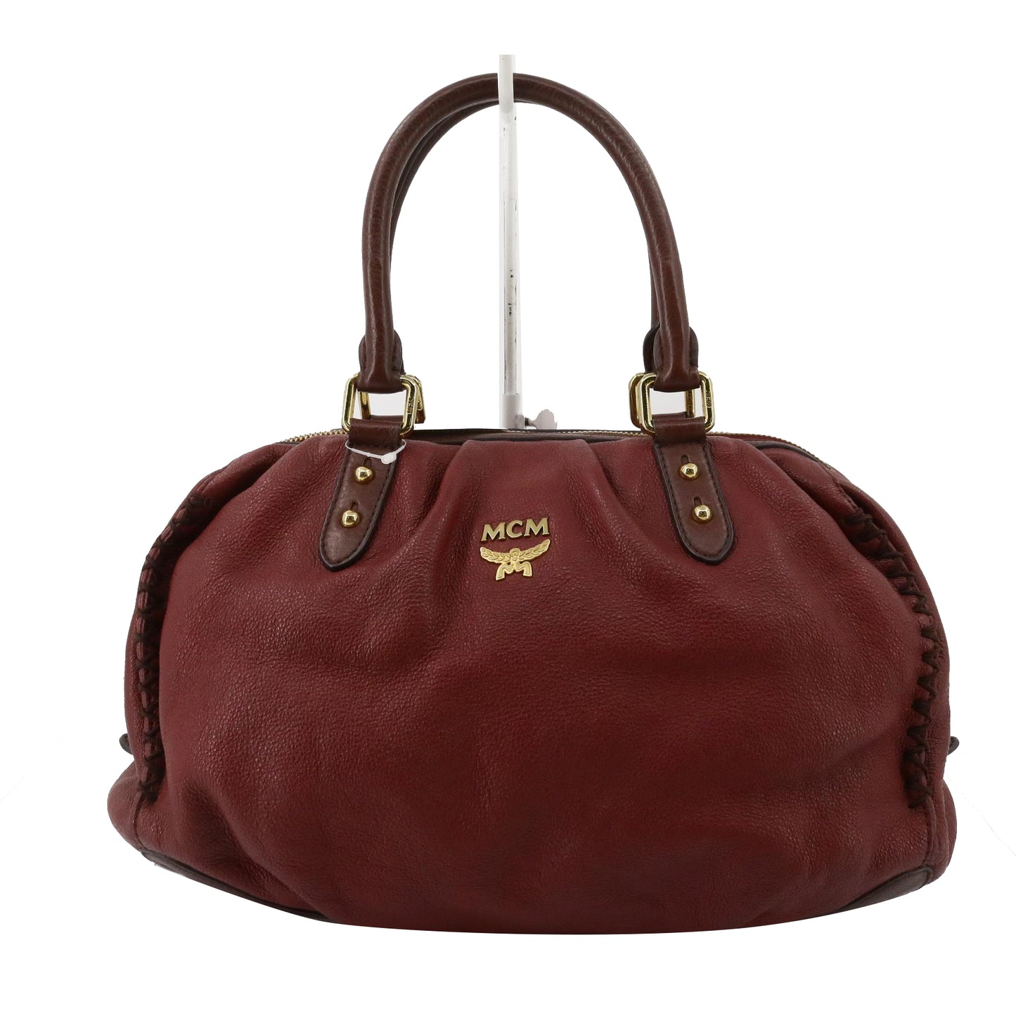 Maroon Leather Tote Bag