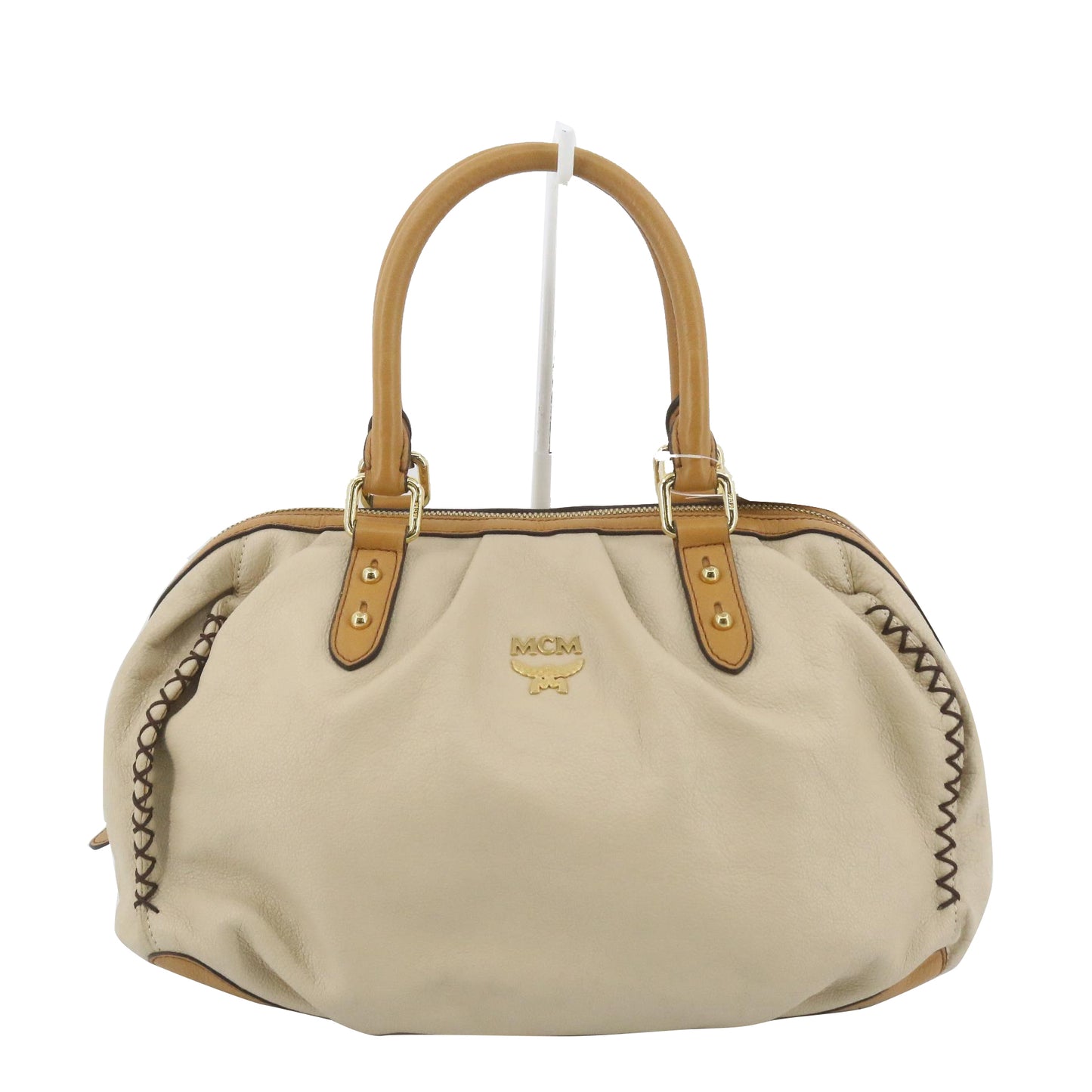 Ivory Leather Tote Bag