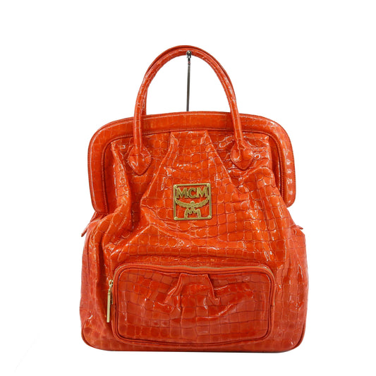 Red Leather Tote Bag