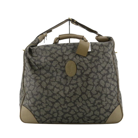 Gray Leather Boston bag